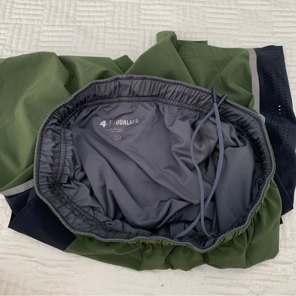 Fourlaps Men's Green and Black Athletic Shorts Size Medium - Picture 5 of 7